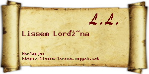 Lissem Loréna névjegykártya